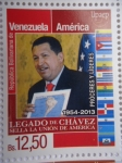 Sellos de America - Venezuela -  Hugo Rafael Chávez Fría (1954-2013) - Upaep - Próceres y Líderes América- Legado de CHáves sella Uni