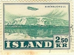 Stamps Iceland -  Avión en vuelo sobre regiones glaciares