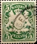 Stamps Europe - Germany -  Intercambio nxrl 0,40 usd 5 pf 1888
