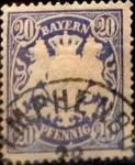 Stamps Europe - Germany -  Intercambio 0,40 usd 20 pf 1888