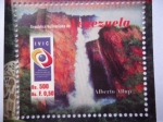 Stamps Venezuela -  Salto Angel (En Guayana-Venezuela) Oleo de:Alberto Allup