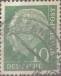 Sellos de Europa - Alemania -  Intercambio 0,20 usd 10 pf 1954