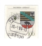 Stamps Germany -  Escudo de Sachsen-Anhalt