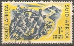 Stamps : Africa : South_Africa :  50th  ANIVERSARIO  DE  LA  FUNDACIÒN  DE  LA  UNIÒN.  EMPUJANDO  LA  RUEDA.