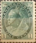 Sellos de America - Canad� -  Intercambio 1,40 usd 1 centavo 1897
