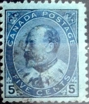 Stamps Canada -  Intercambio 4,50 usd 5 centavos 1903