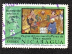 Sellos del Mundo : America : Nicaragua : Pagina del Manuscrito Persa de Shah- Nameh
