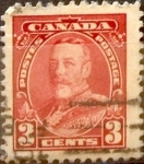 Stamps Canada -  Intercambio 0,20 usd 3 cent 1936