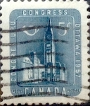 Stamps Canada -  Intercambio 0,20 usd 5 cent 1957