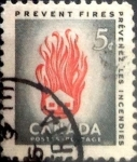Stamps Canada -  Intercambio 0,20 usd 5 cent 1956