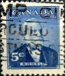 Stamps Canada -  Intercambio 0,20 usd 5 cent 1954