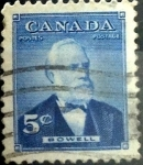 Stamps Canada -  Intercambio 0,20 usd 5 cent 1954