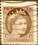 Stamps Canada -  Intercambio 0,20 usd 1 cent 1954