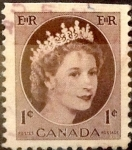 Stamps Canada -  Intercambio 0,20 usd 1 cent 1954