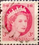 Stamps Canada -  Intercambio 0,20 usd 3 cent 1954