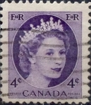 Stamps Canada -  Intercambio 0,20 usd 4 cent 1954