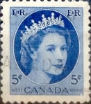 Sellos de America - Canad -  Intercambio 0,20 usd 5 cent 1954