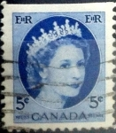 Stamps Canada -  Intercambio 0,20 usd 5 cent 1954