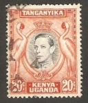 Stamps Kenya -  George VI y grullas