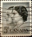 Stamps Canada -  Intercambio cxrf2 0,20 usd 5 cent 1957