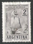 Stamps : America : Argentina :  150 ANIVERSARIO COMBATE NAVAL DE SAN NICOLAS