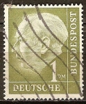 Stamps Germany -  Prof. Dr. Theodor Heuss 1884-1963(c), primer presidente alemán.