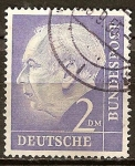 Stamps Germany -  Prof. Dr. Theodor Heuss 1884-1963(c), primer presidente alemán.