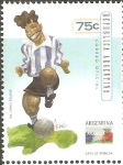 Sellos de America - Argentina -  CAMPEONATO  MUNDIAL FRANCIA 1998.  SILUETA  DE  JUGADOR  ARGENTINO.