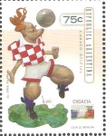 Stamps Argentina -  CAMPEONATO  MUNDIAL FRANCIA 1998.  SILUETA  DE  JUGADOR  CROATA.