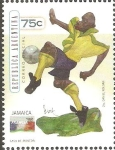 Stamps Argentina -  CAMPEONATO  MUNDIAL FRANCIA 1998.  SILUETA  DE  JUGADOR  DE  JAMAICA.