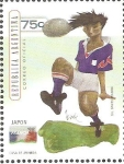 Stamps Argentina -  CAMPEONATO  MUNDIAL FRANCIA 1998.  SILUETA  DE  JUGADOR  JAPONÈS.