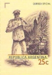 Sellos de America - Argentina -  CARTERO  Y  CIUDAD