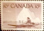 Stamps Canada -  Intercambio 0,20 usd 10 cent 1955