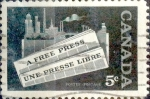Stamps Canada -  Intercambio cr3f 0,20 usd 5 cent 1958