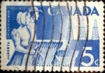 Stamps Canada -  Intercambio 0,20 usd 5 cent 1955