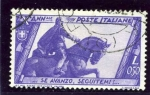 Sellos de Europa - Italia -  10º Aniversario de la marcha sobre Roma. Estatua de Mussolini en Bolonia