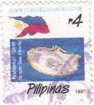 Stamps Philippines -  Ostra y bandera nacional