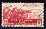 Stamps Italy -  Centenario de la institucion de la medalla al valor. Artilleria