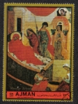 Sellos de Asia - Emiratos �rabes Unidos -  Ajman, Pascua: iconos rusos. Nacimiento de la Virgen; Escuela de moscú