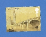 Stamps : Europe : United_Kingdom :  ARQUITECTURA - Puente de Westminster -Big Ben (Londres)