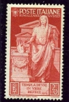 Stamps : Europe : Italy :  Bimilenario del nacimiento del emperador Augusto. Augusto ofreciendo un sacrificio a los dioses