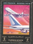 Stamps United Arab Emirates -  Ajman - Air France, Boeing 747 B