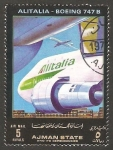 Sellos de Asia - Emiratos �rabes Unidos -  Ajman - Alitalia, Boeing 747 B