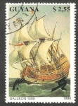 Stamps Guyana -  Galeón de 1588