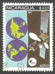 Stamps Nicaragua -  970 - Intelsat, Telecomunicaciones internacionales por satélites