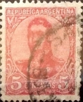 Sellos de America - Argentina -  Intercambio 0,30 usd 5 cent. 1908
