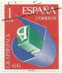 Stamps Spain -  SALÓN DE ARTES GRÁFICAS, ENVASE Y EMBALAJE,GRAPHISPACK 66. LOGOTIPO DEL CERTAMEN. EDIFIL 1709