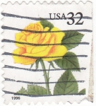 Stamps United States -  Rosa amarilla