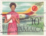 Sellos de America - Jamaica -  Líneas aéreas jamaica.Azafata