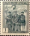 Sellos de America - Argentina -  Intercambio 1,00 usd 1 céntimo 1930